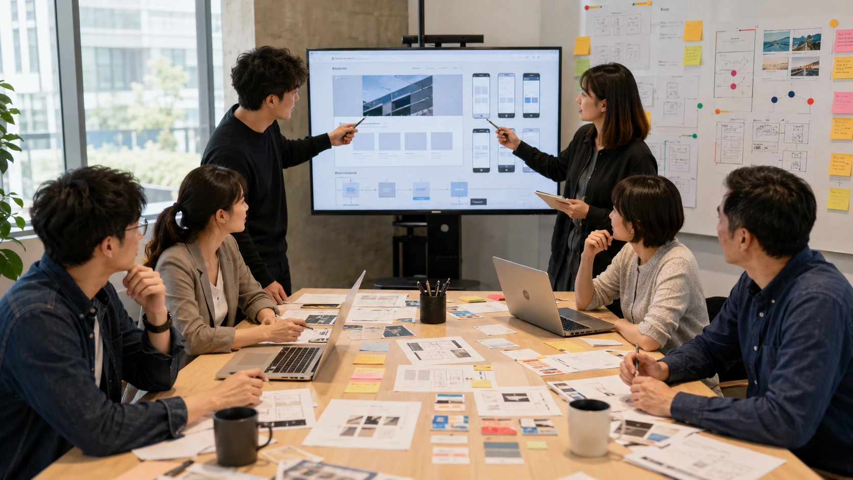 決策、內容、業務、設計、開發與資料人員共同操作網站原型並確認風險。
