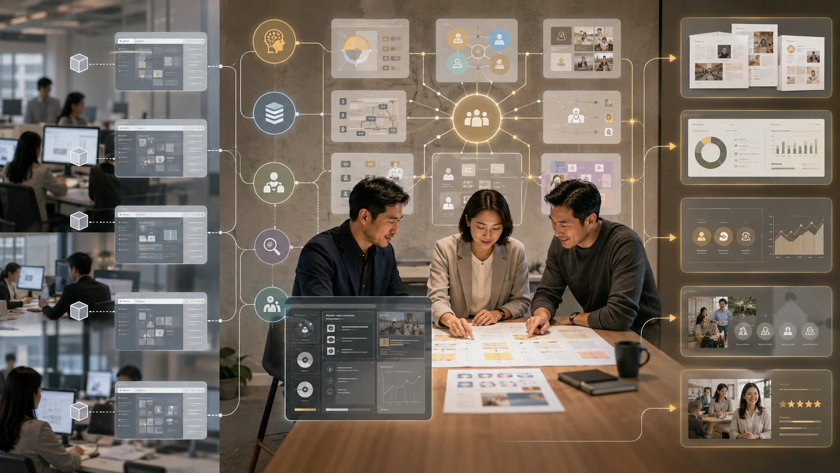 不同企業使用相似 AI 工具，但專業資料、流程、經驗與判斷能力使成果產生差異。